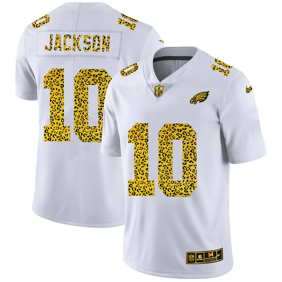 Philadelphia Eagles #10 Desean Jackson Men Nike Flocked Leopard Print Vapor Limited NFL Jersey White->philadelphia eagles->NFL Jersey